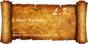 Léber Kálmán névjegykártya